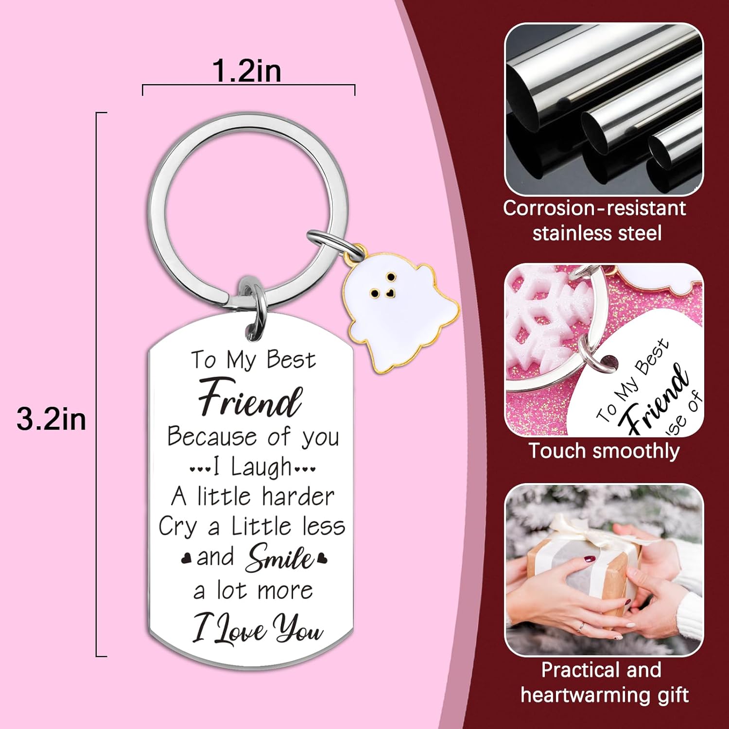 Galentines Keychains Best Friend Keychain for Women Girls Galentines Gifts for Friends - Image 6