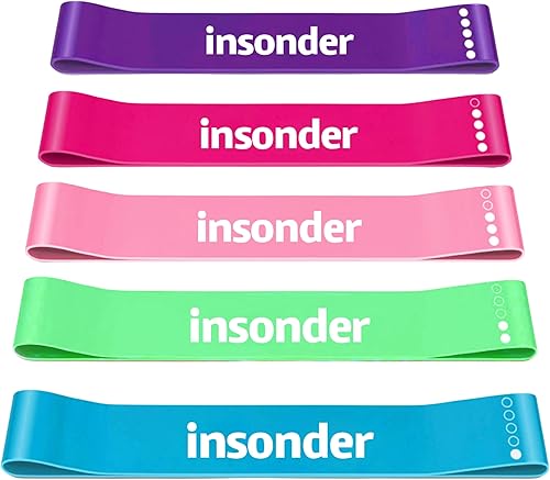 Insonder Juego de bandas de resistencia - 5 bandas de ejercicio para entrenamiento y fitness