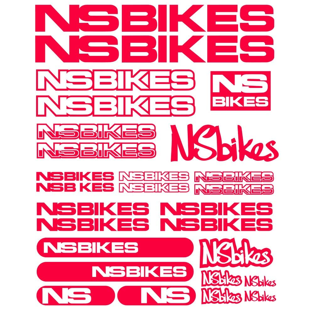 27pcs for NS BIKES Vinyl Decals, Stickers, Mountain Bike Cycling Bmx (Red)