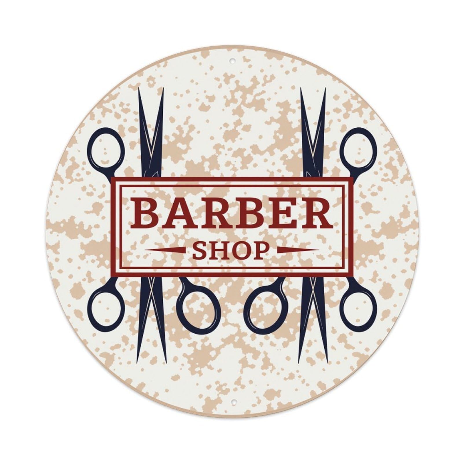 Barber Shop Scissors Pattern Vintage Design Metal Tin Sign Plaque