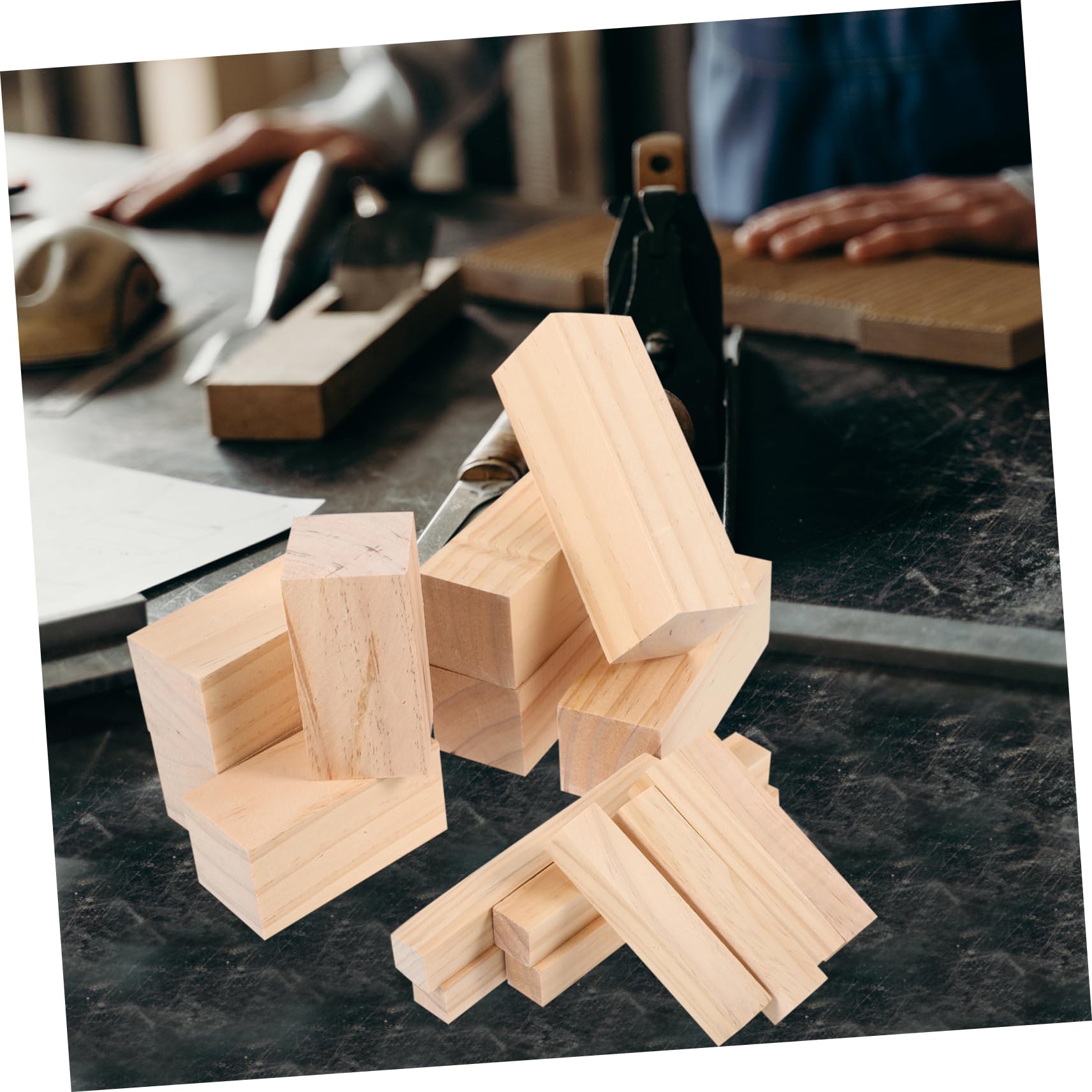 Holzklötze Basteln 16 Stück Holzblöcke Massivholz 2x5cm Holzleisten Selbstgemacht Schnitzübungen Anfänger Kunsthandwerk