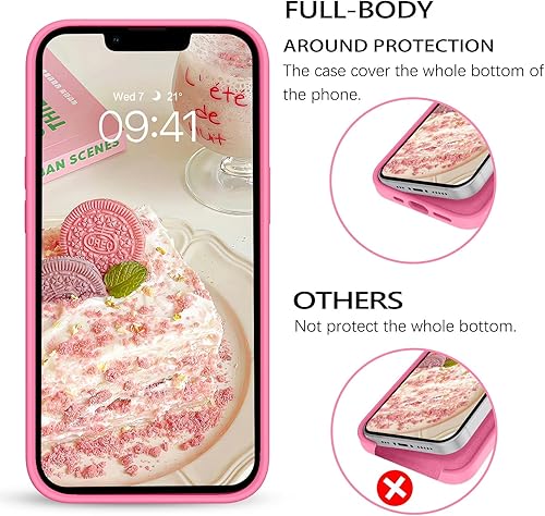 Miniatura 156 de BENTOBEN Compatible con iPhone 14, silicona líquida de gel de goma, forro de microfibra, parte trasera dura, a prueba de golpes, funda protectora