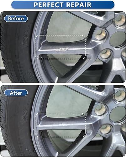 Miniatura 4 de Pintura de retoque de llantas para Tesla  Reparación de erupciones de bordillos de bricolaje con color a juego (pólvora) para modelo 3YSX