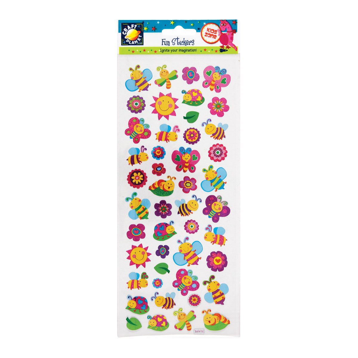 Craft Planet Fun Stickers, Smiley Bugs, Stickers For Young Crafters Collection, For Posters, Card Making, Scrapbooking, Party Bag Fillers, Sticker Book, Reward Chart Stickers, Invites, Craft Supplies