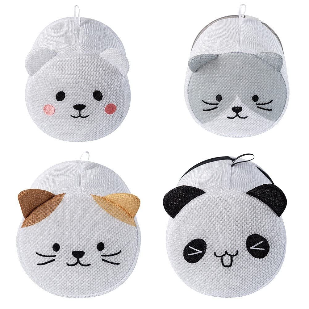 Filet de lavage pour soutien-gorge en tissu sandwich respirant, lot de 4 sacs à linge animaux