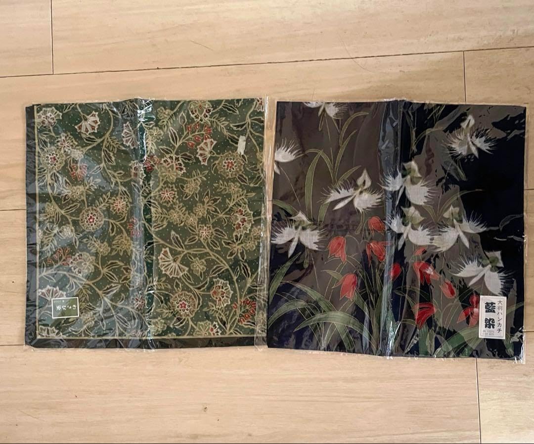 和柄ハンカチ等1 （ガーゼハンカチ 紅型バンダナ有り）