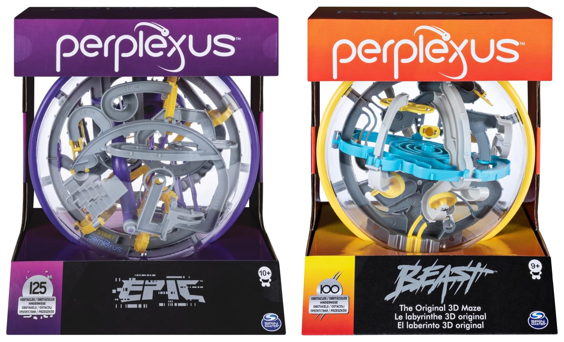 SPIN MASTER Games Spin Master Perplexus & PERPLEXUS Funskool Beast, 3D Maze Game with 100 Obstacles,for Kids