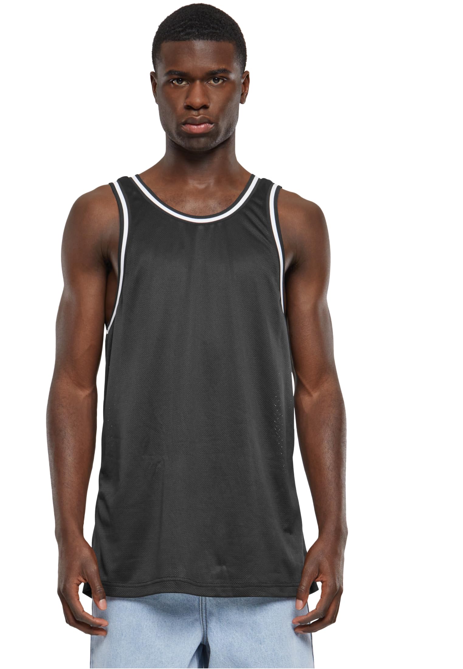 Urban Classics Men's Mesh Tank top Undershirt, Black, M
