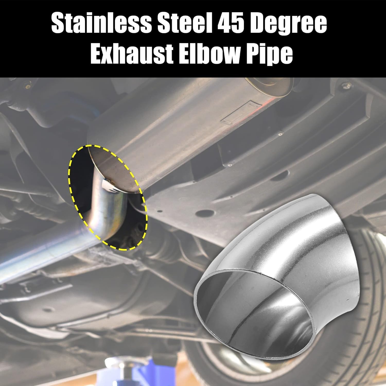 Vechkom 4 PCS 2.5'' Exhaust Elbow 45 Degree Pipe 304 Stainless Steel Mandrel Bend Elbow 2.5 Inch OD Mandrel Elbow Thickness for Car Modified Exhaust Elbow Pipe, Stair Handrail