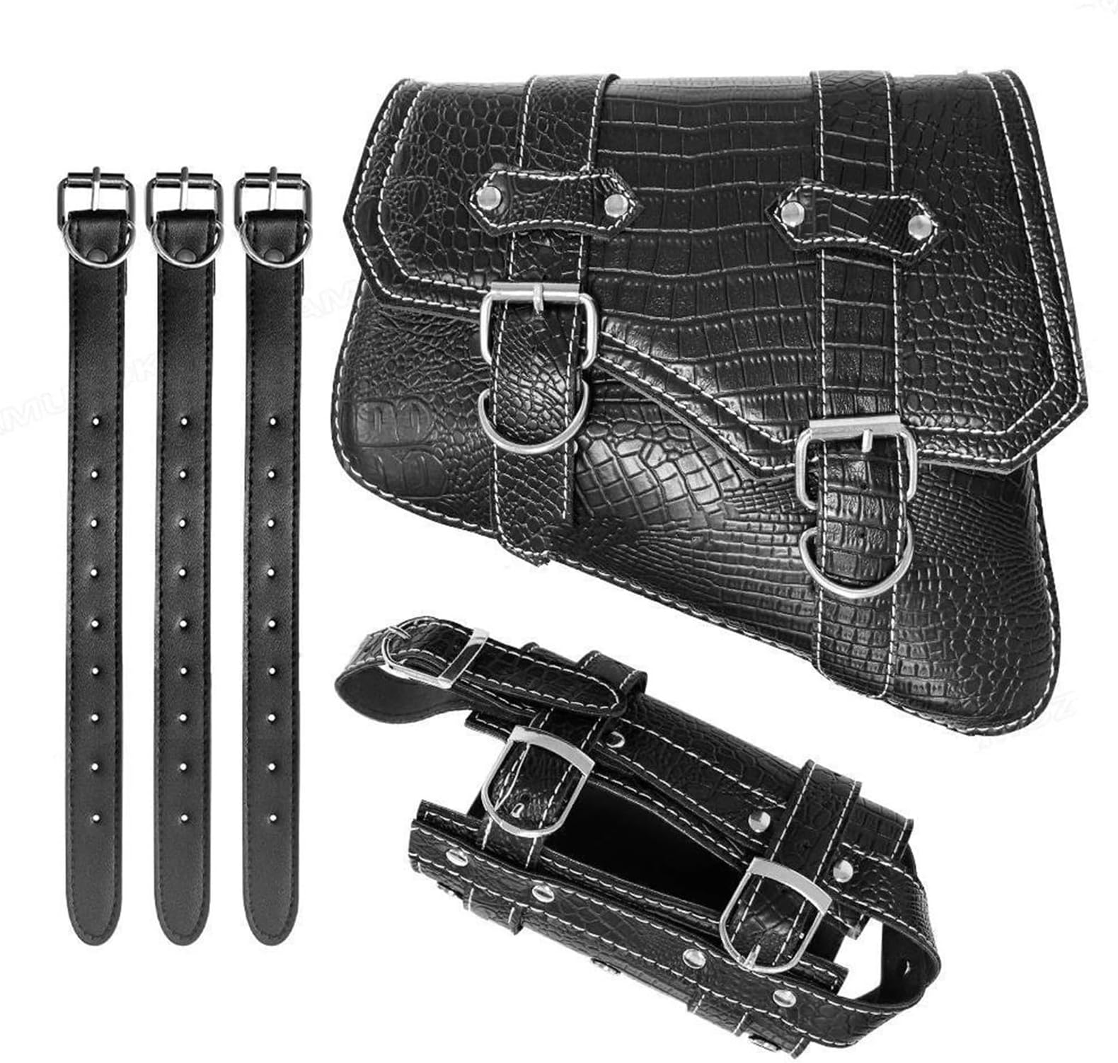 Motorcycle Leather Storage Tool Saddle Luggage Bag For Harley For Davidson For Sportster Iron 883 XL883N(Style 1)