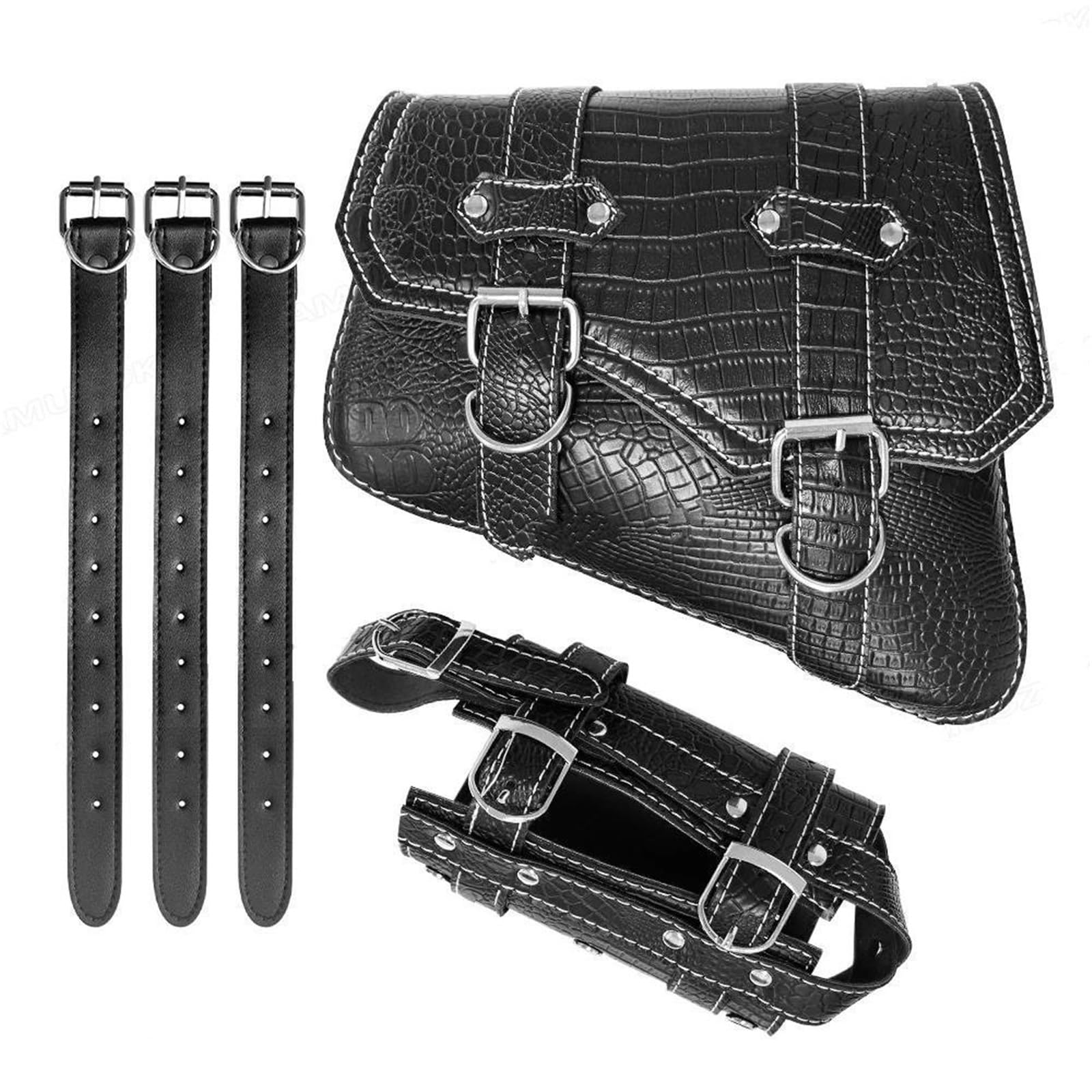 Motorcycle Leather Storage Tool Saddle Luggage Bag For Harley For Davidson For Sportster Iron 883 XL883N(Style 1)