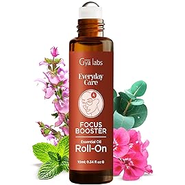 Gya Labs Focus Booster Essential Oil Roll On - 0.34 Fl Oz - Travel Size Roller for Camping, Skin, Aromatherapy Relief, Convenience