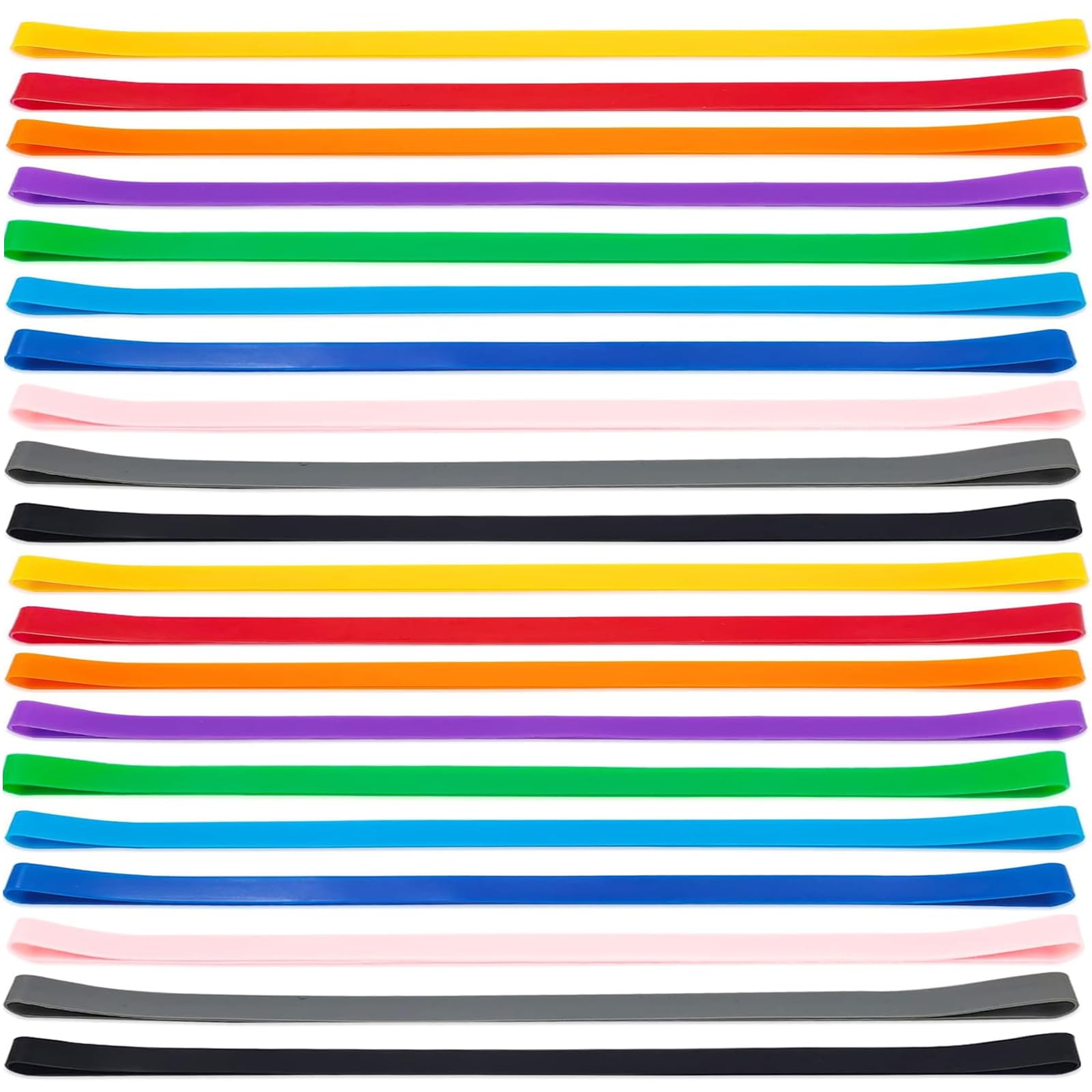 HoAhaMay 20 pcs Large Silicone Rubber Bands, Wide Household Colourful Elastic Bands, Reusable Colourful Powerful Rubber Bands for Office,Home and School Supplies,Books Notebooks and Crafts(10 Colours)