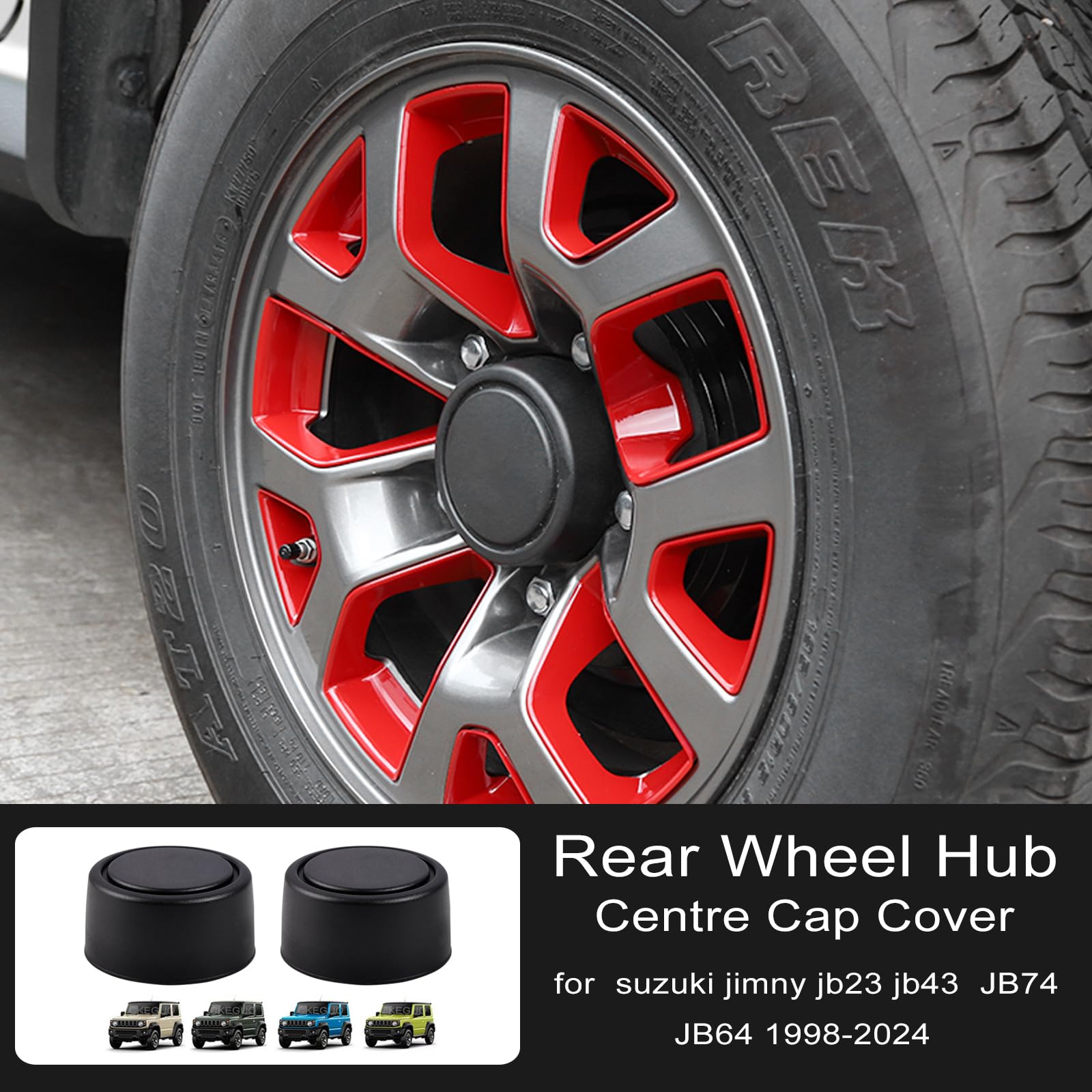 2 coprimozzi neri per ruota posteriore, per Suzuki Jimny JB43 JB23 JB74 JB64 1998-2024