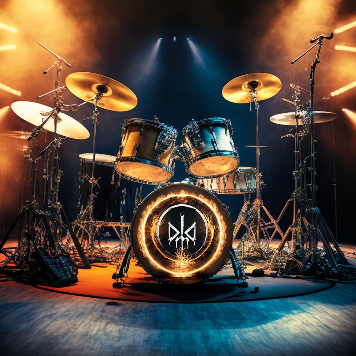 24 inch Custom Bass Drum Head DECAL - Personalized Stickers & Custom Stickers for Drums, Full Color Logo Band, Bass Drum Head Wrap, Easy Apply & Remove for Professional or DIY Kits, Made in USA