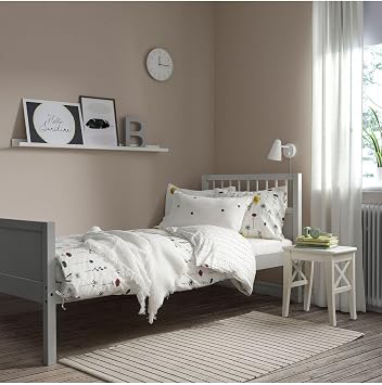 IKEA Tek Ki ilik Karyola, A k Gri, 90x200 cm, Masif Ah ap