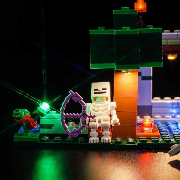 BrickBling Kit de Lumières LED pour Lego Minecraft The Wolf Stronghold 21261, Kit d'éclairage LED pour Minecraft Lego 21261, Forteresse de Loup, Jouet Créatif - 4