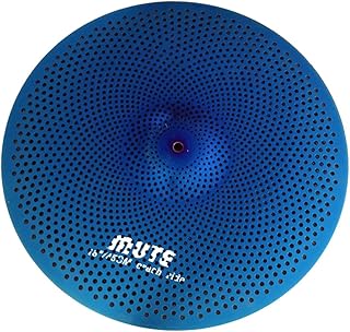 ALFAAL Platillo De Bajo Volumen, Aleación De Color Azul, Platillo Crash De 18 Pulgadas para Juego De Batería platillos Musicales