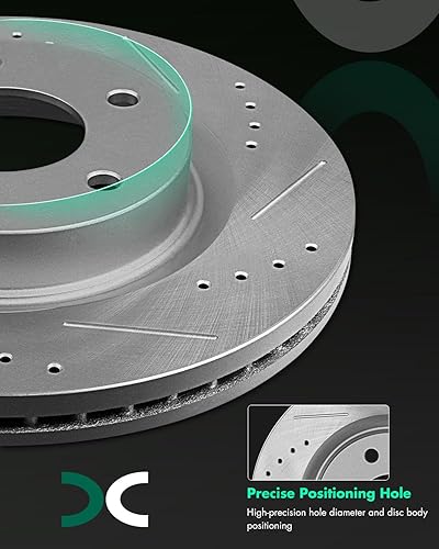 Miniatura 4 de SCITOO - Rotores de freno de discos, 2 unidades de rotores ranurados perforados delanteros, kits de frenos para Nissan Altima 2007 2008 2009 2010