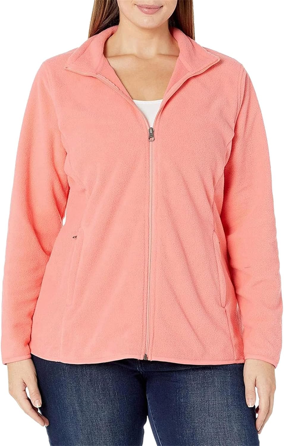 Womens Full Zip Fleece Jacket Camping Thermal Outdoor Mountain Hiking Casual Winter Warmth
