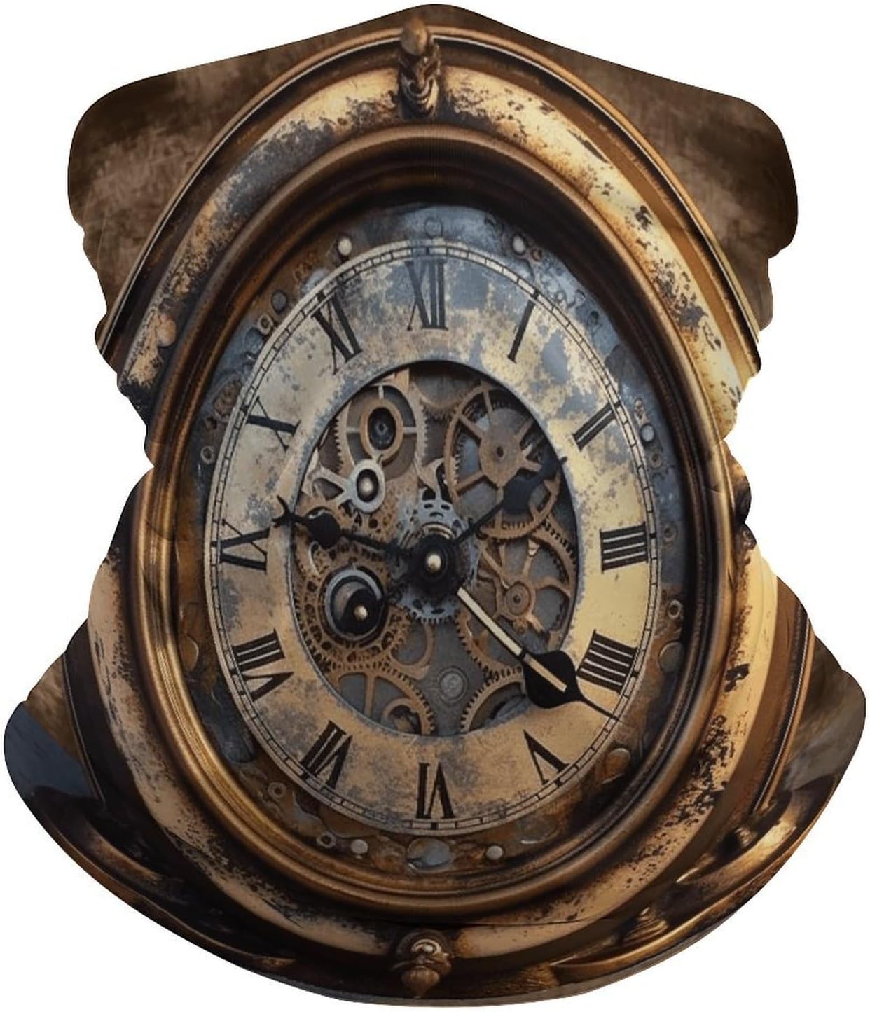 Multi-Use Double Sided Steampunk Clock Print Neck Gaiter Face Cover Scarf, Breathable Cooling UV Sun Protection Face Mask, Soft Bandana Head Wrap Headwear for Men Women Outdoor