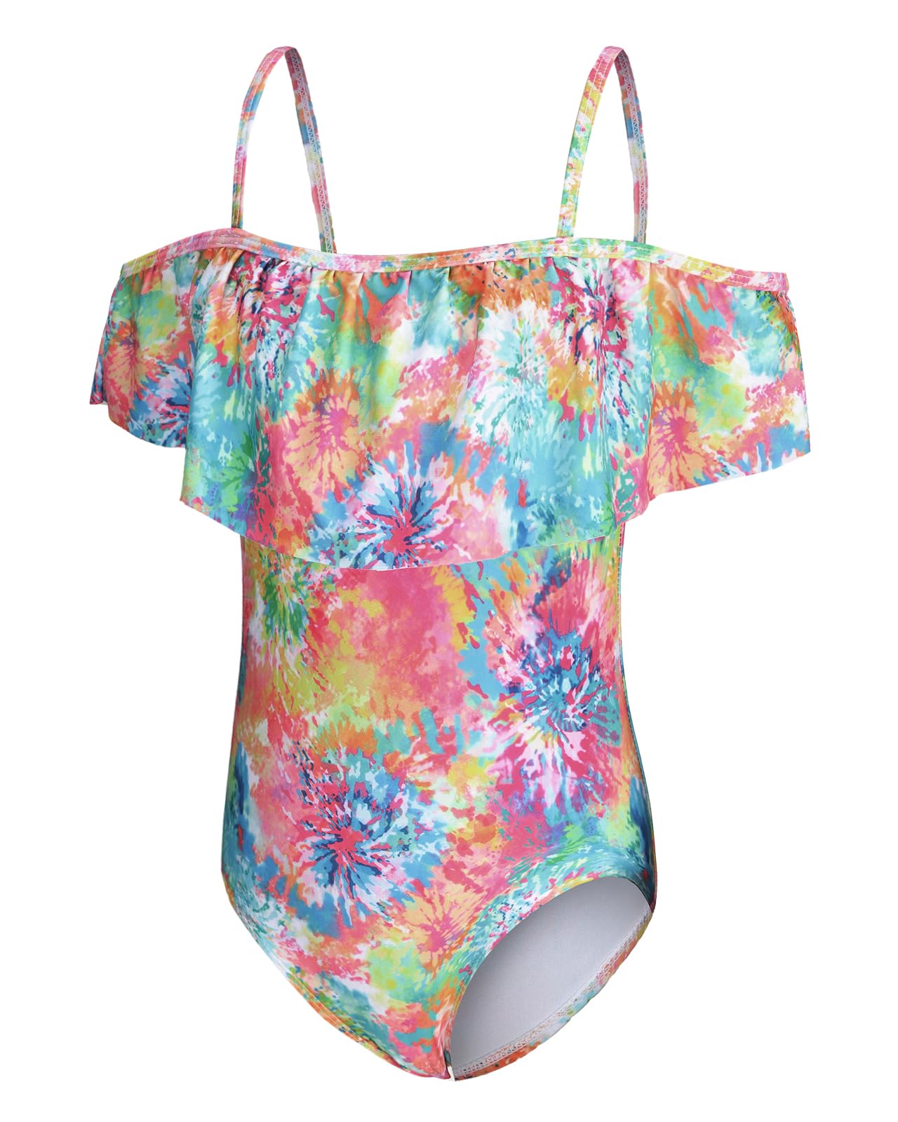 Aisyee Mädchen Badeanzug Kinder Einteiliger Bademode Hawaiian Rüschen Floral Mädchen Badebekleidung 3-16 Jahre