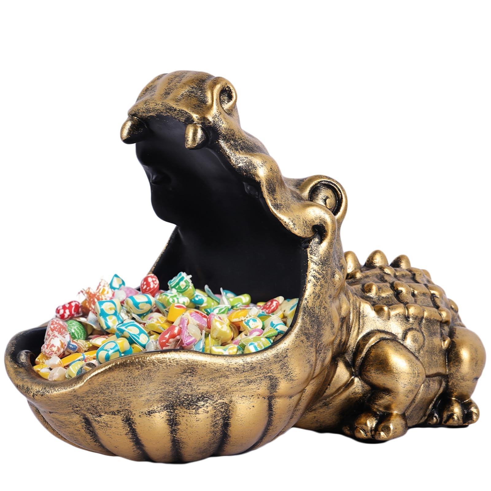 PlivBloom Fun Candy Dish,Alligator Candy for Animal Candy Dish,Unique Candy Bowl for Office,Hippo Decor and Alligator Decor-Key Bowl for Entryway Table,Lligator Statue Candy Accessories,Weird Art Box