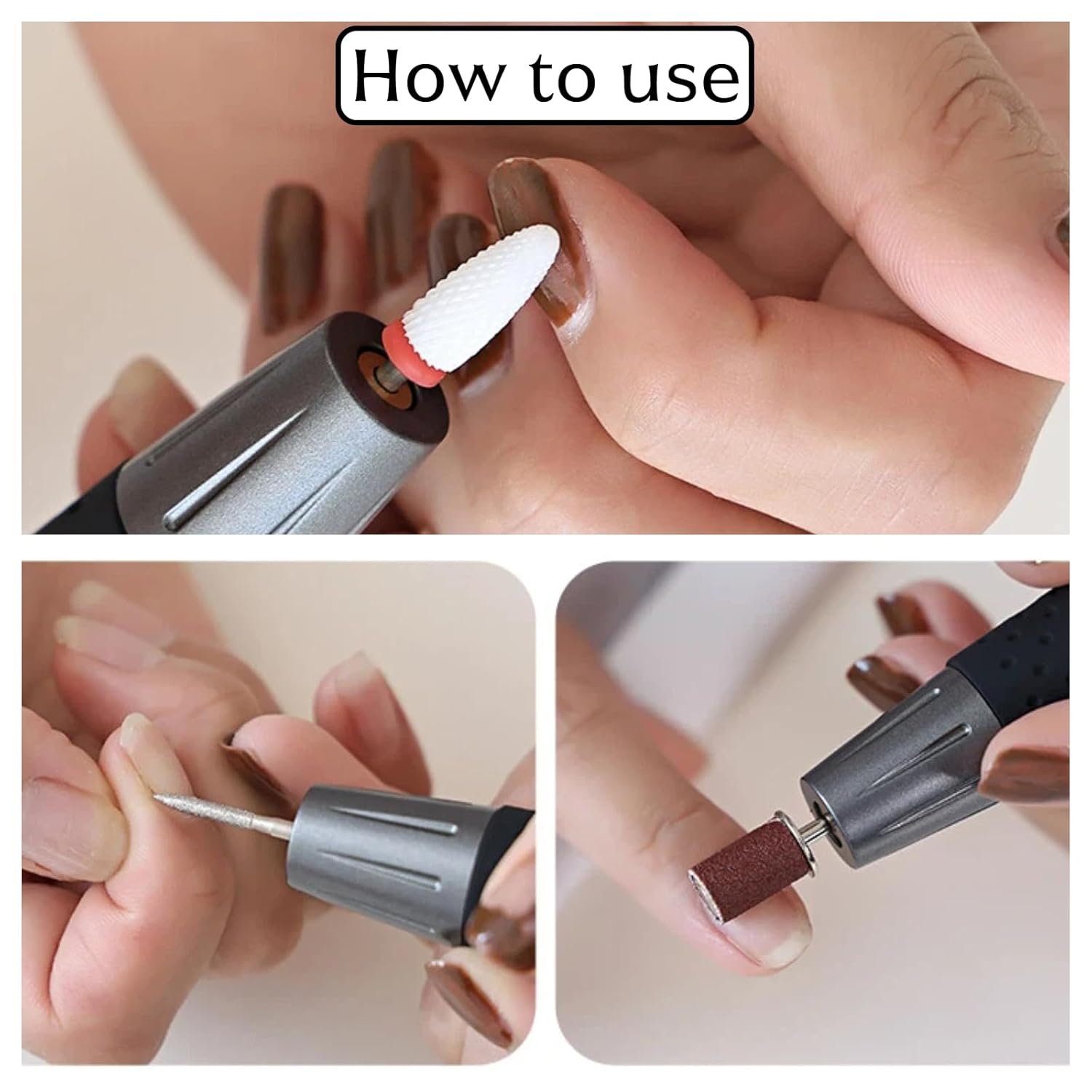 Cordless Nail Drill Professional, 15 Speeds 2-Way Portable Electric Nail File Kit for Women Home Salon Manicure Pedicure Beginners(black)