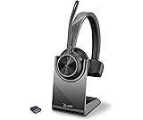 Poly Voyager 4310, schnurloses UC-Headset und Ladestation – Ein-Ohr-Bluetooth-Headset mit Noise Cancelling-Mikrofonarm – Verbindung mit PC/Mac/Mobiltelefon – Kompatibel mit Teams (zertifiziert), Zoom