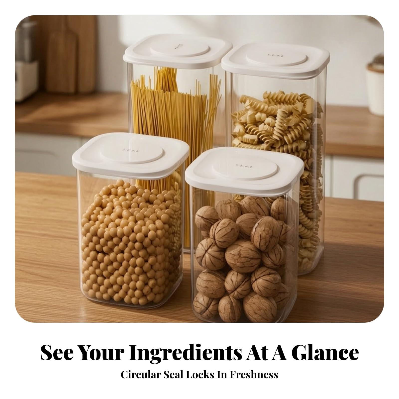 Gralara 6 Piezas Recipiens con Tapa Herméticos | para Alimentos Plástico, Resisns, Connedores,