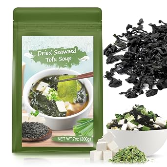 7oz Dried Miso Soup Mix Instant Dried Wakame Seaweed, Freeze-Dried Tofu & Green Onion Base for Ramen, Udon, Noodles, Stews, Camping Meals, Vegan, Japanese Soup Kit