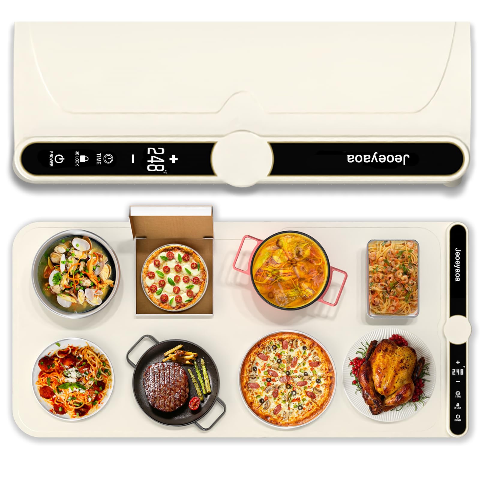 Warming Mat for Food Extra Large, with 9 Adjustable Temperature Levels and 6-Hour Timer, Fast Full Surface Warming Mat, Suitable for Party Buffet