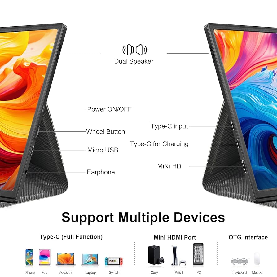 【高スペック】moonka モバイルモニター 10.5インチ moonka モバイルモニター 10.5インチ IPSパネル 1920*1280解像度