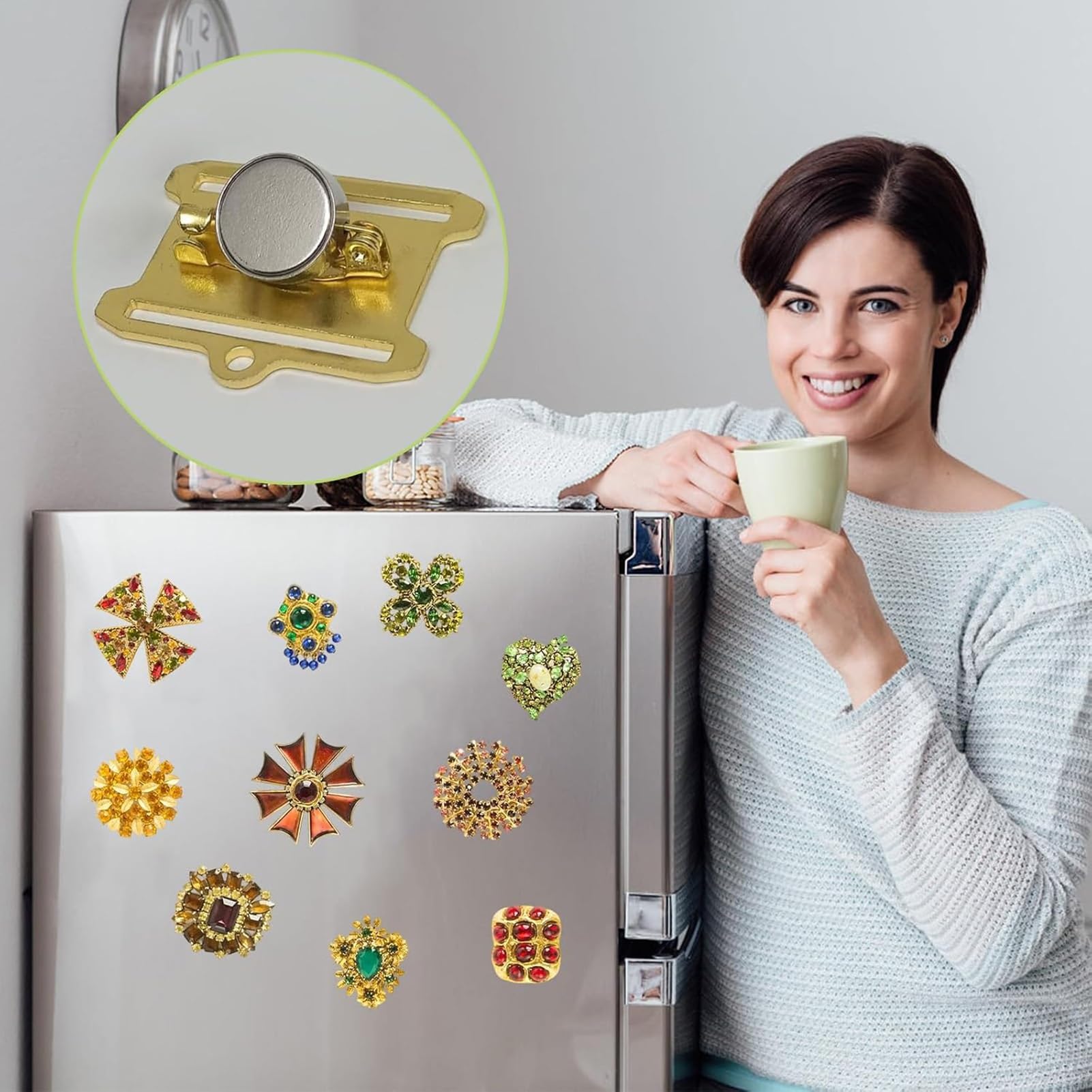 50 Stück Metall-Anstecknadeln Mit Magnetverschluss, Anti-Verlust-Adapter, Ersatzclips Für Broschen, Anstecknadeln Und Bastelprojekte(Gold)