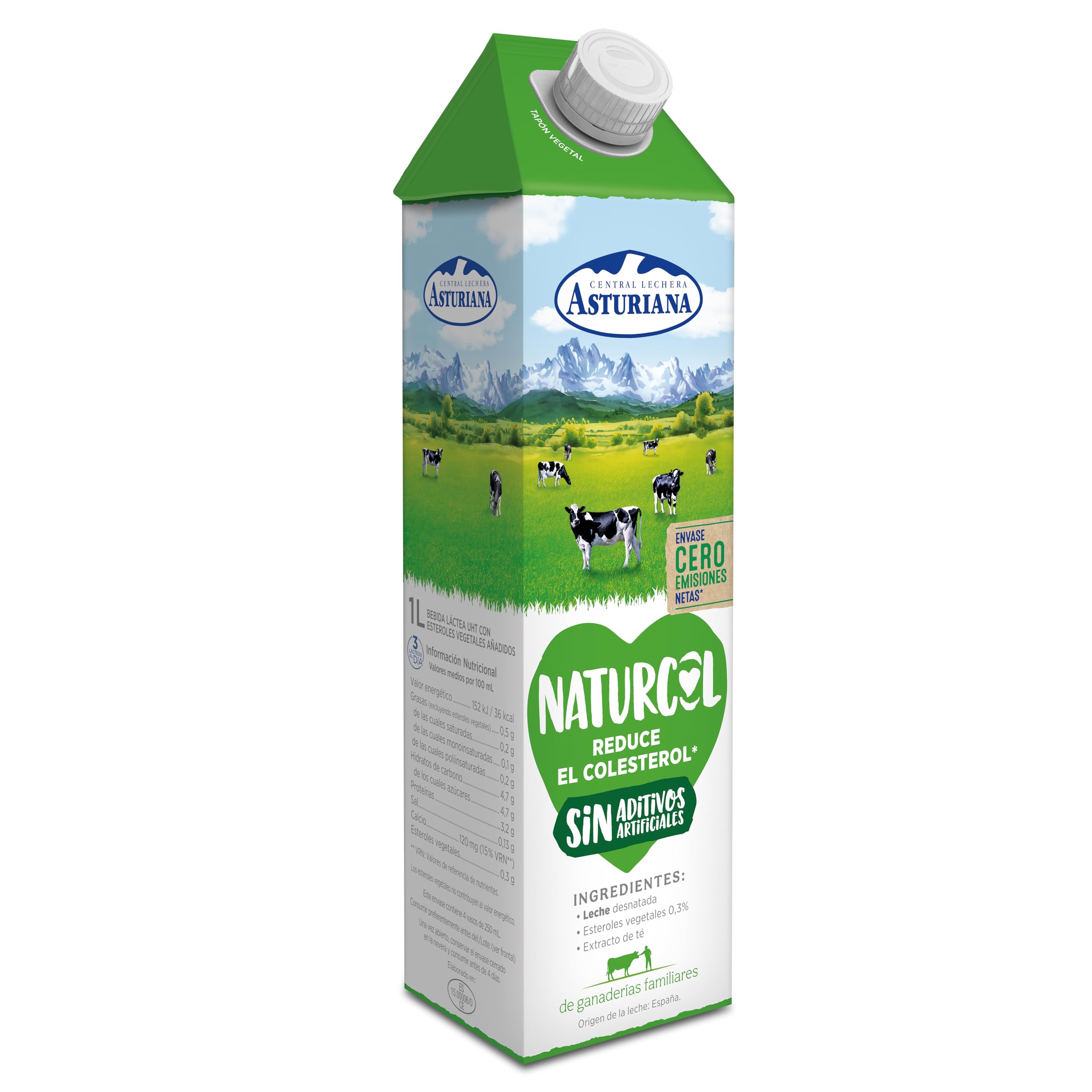 Central Lechera Asturiana Leche Naturcol 6 x 1000 ml
