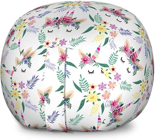 Miniatura 103 de Lunarable Silla de almacenamiento para adolescentes, coloridos patines de estilo retro, para actividades juveniles, para niñas y niños, divertido