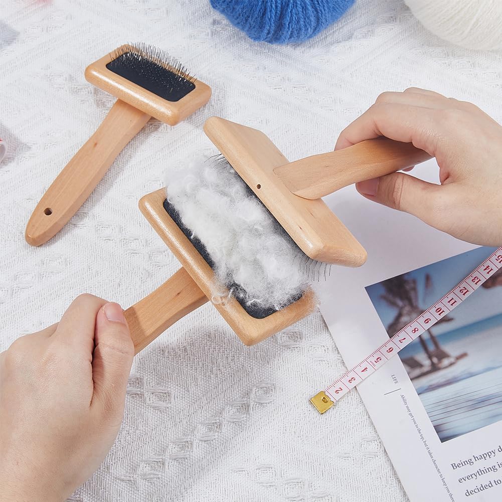 Spazzola Rotonda per Capelli in Legno Massello,Spazzola per Capelli