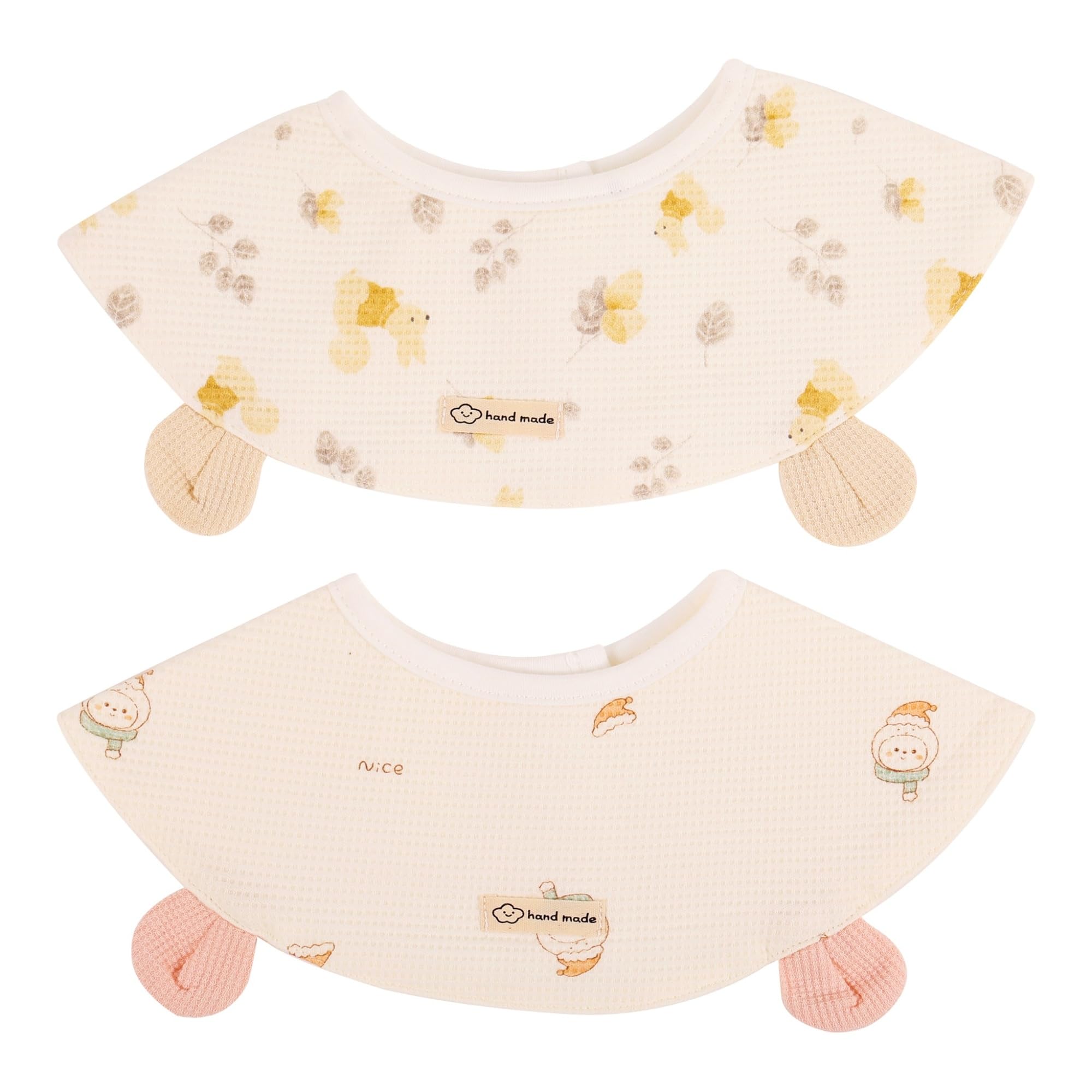 Nuluv Baby Bibs, Soft, Hypoallergenic, Snap Button Bibs for Newborns 0+ Months, Eco-Friendly, Super Absorbent, Made with 100% Organic Cotton, Multi Color on Off-White Base, Pack of 2-picture-19