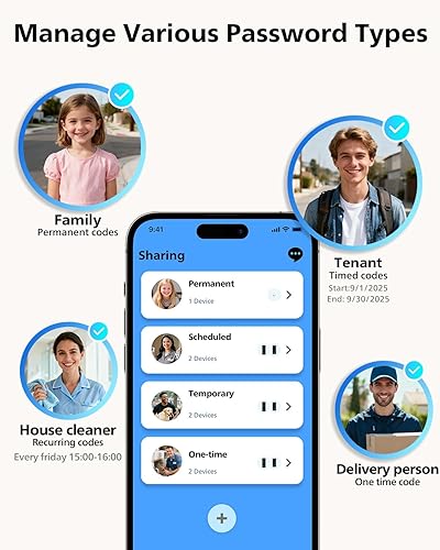 Miniatura 5 de Philips Cerradura de cerrojo de teclado inteligente WiFi, control remoto de aplicación, no requiere concentrador, compatible con Alexa y Google