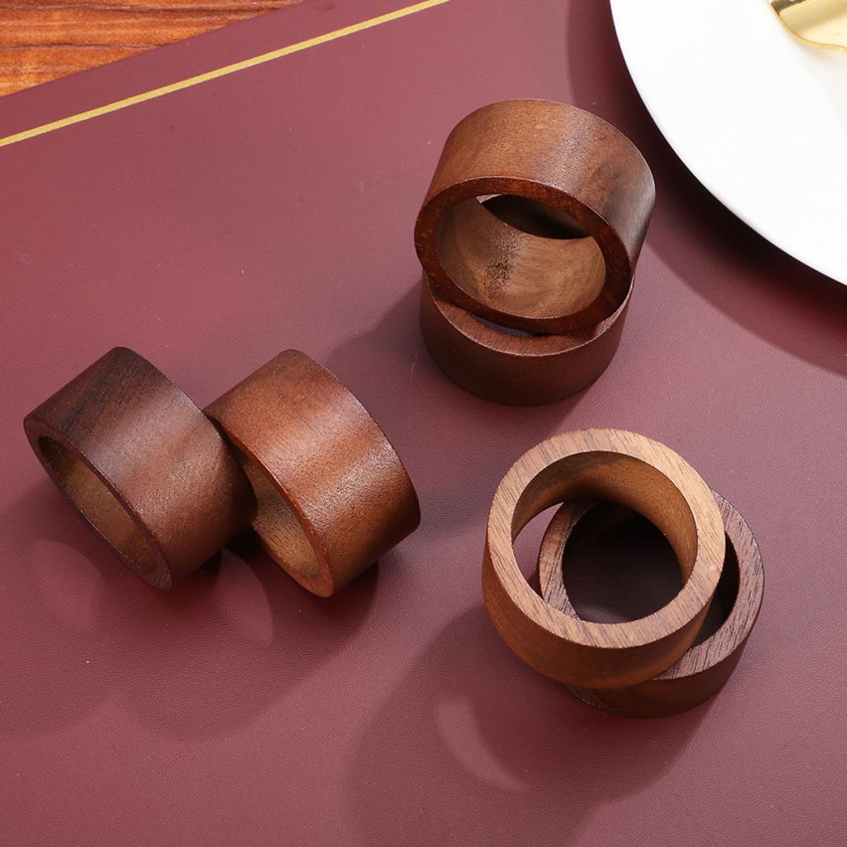 PRETYZOOM 12 Pièces Lot de Ronds de Serviette en Bois Rustiques et Élégants, Réutilisables pour Mariage ou Usage Domestique, Décoration Simple Qui Embellit L'ambiance Table