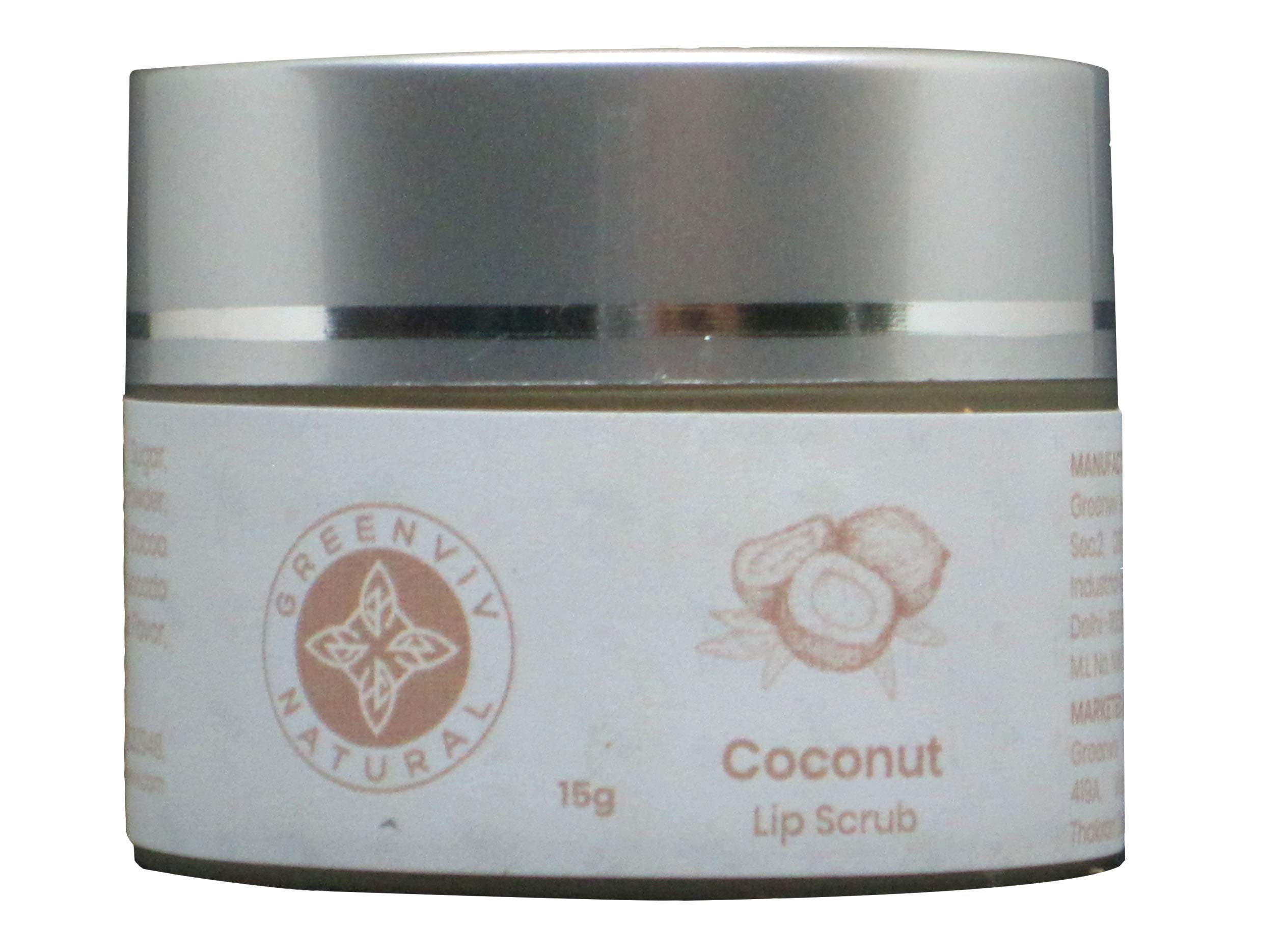 Greenviv Natural Lip Scrub - Coconut, 15GM