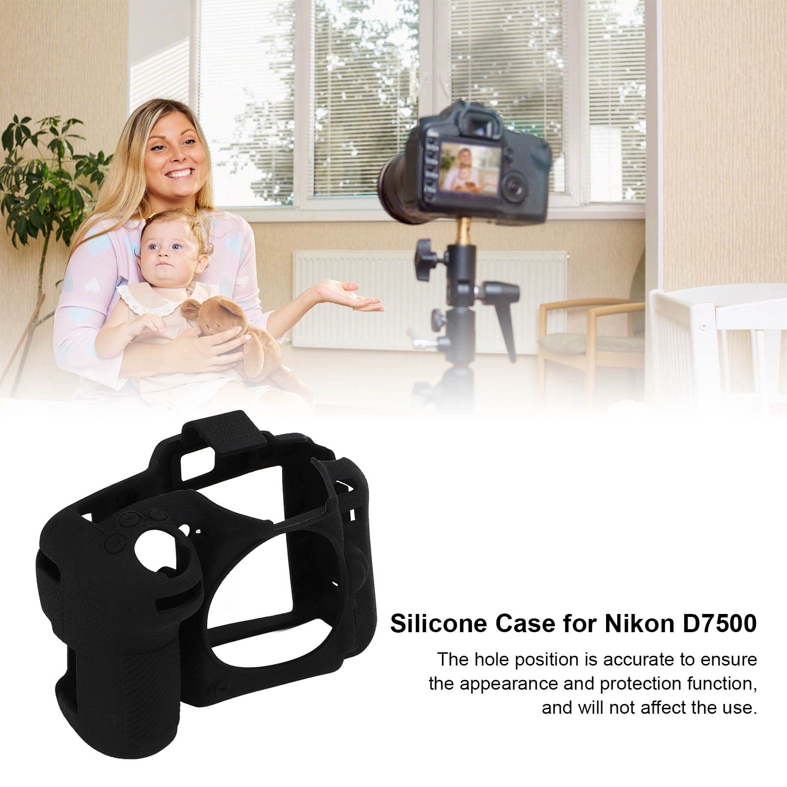AstraLoom Custodia per fotocamera in silicone per copertura protettiva morbida Scocca Struttura ad alta elasticità Superficie Resistente Lavabile Antigraffio Nero