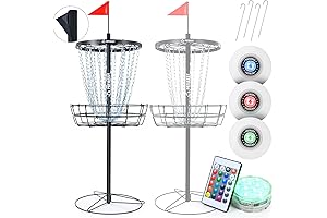 Portable Disc Golf Basket with 24/12 Chains for Golf Practice Targets