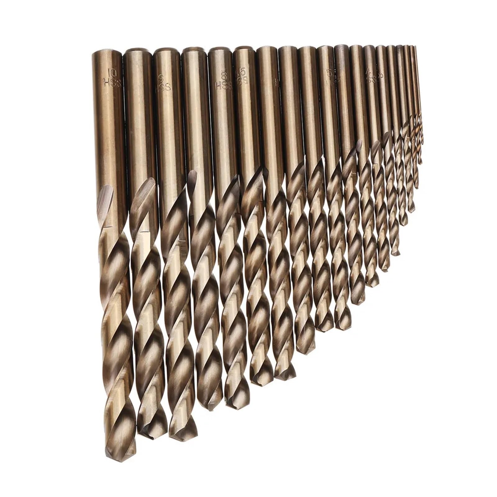 Foret hélicoïdal à queue droite Ensemble de 19 forets hélicoïdaux en cobalt HSS M35 de 1 à 10 mm for le perçage de métaux et d'aluminium, Kit d'outils HSS-Co