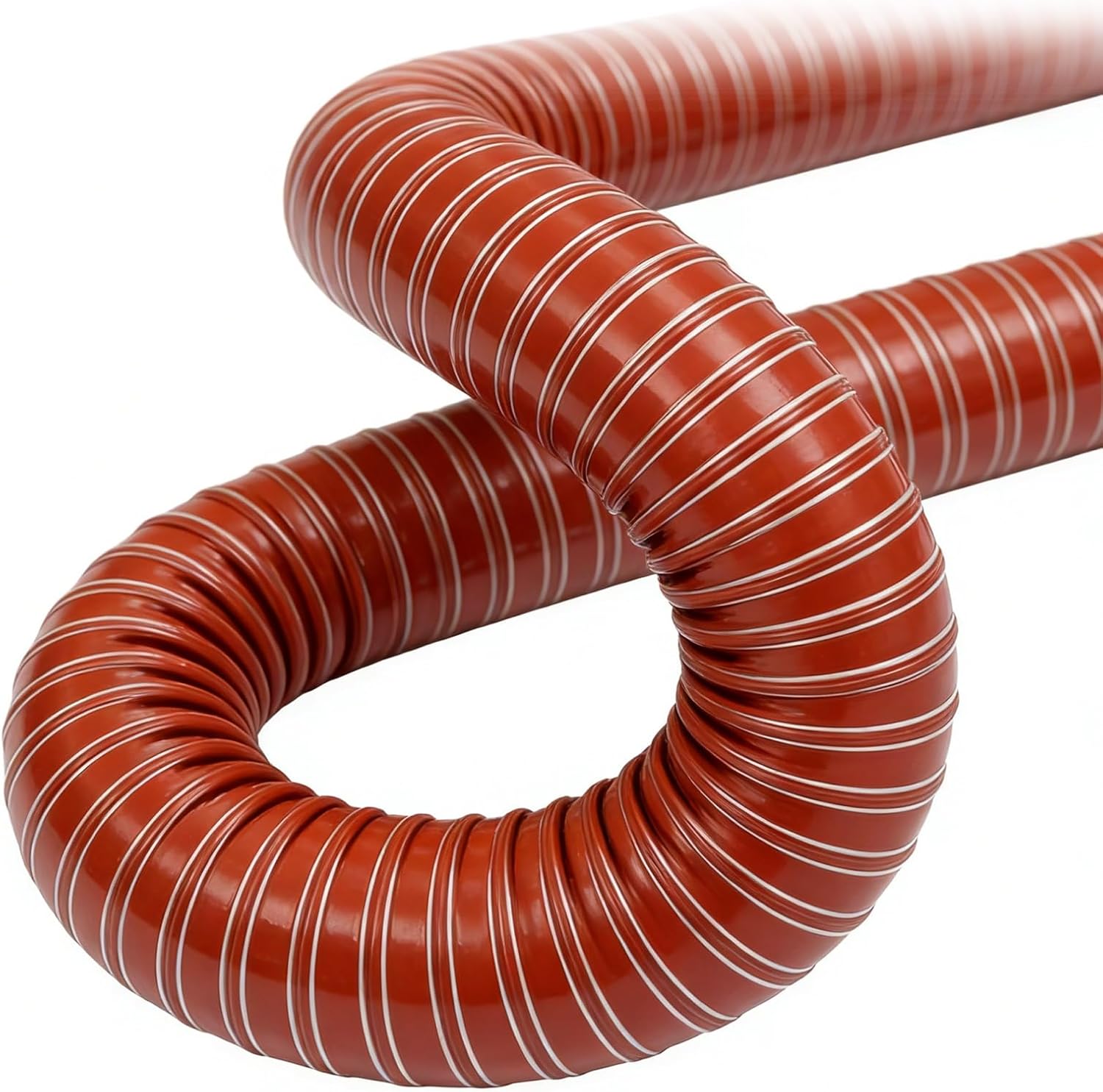 High Temperature Silicone Ducting Hose - Steel Wire Reinforced Flexible Duct, Fire Retardant Fiberglass Vent Hose(13.3cm,78.74in/200cm)