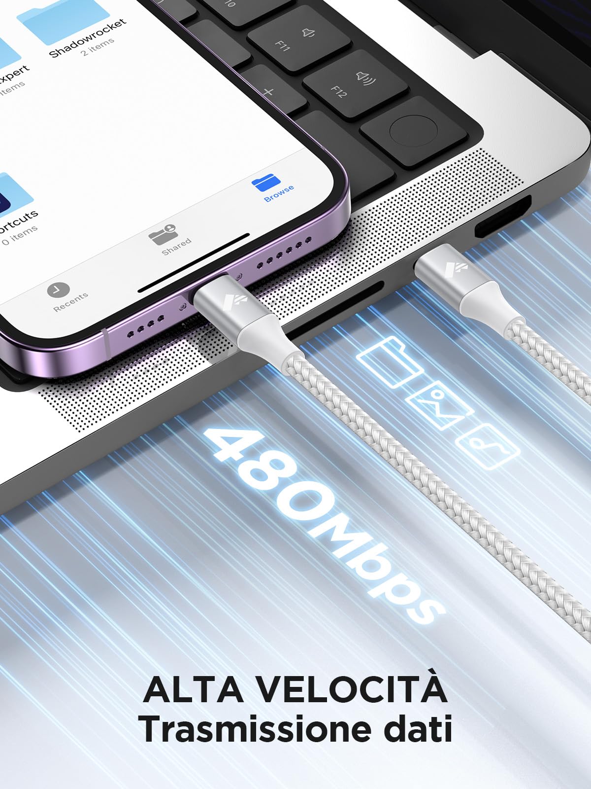 Aioneus Cavo USB C a Lightning 1.8M, Cavo iPhone USB C Certificato MFi Lungo Ricarica Rapida Caricabatterie Filo Type C Caricatore per iPhone 14 13 12 Pro Max Mini 11 SE X XS Max XR 8 7 6s 6 Plus iPad