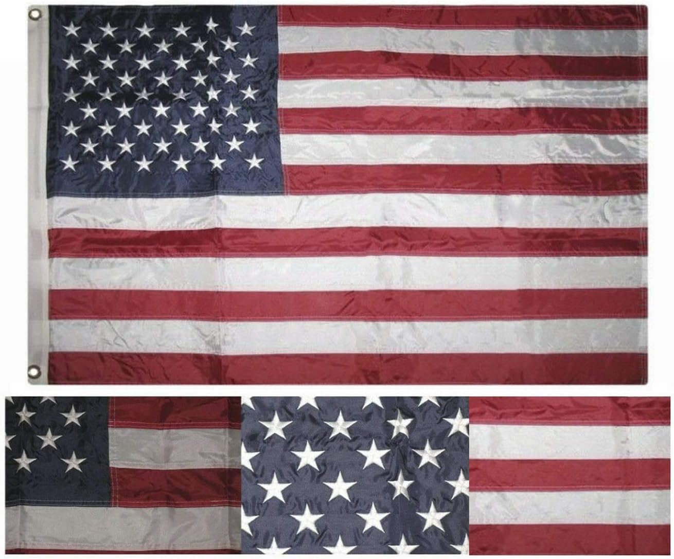 "Flags & Signs" 2x3 Embroidered USA 210D Sewn Nylon Flag 2