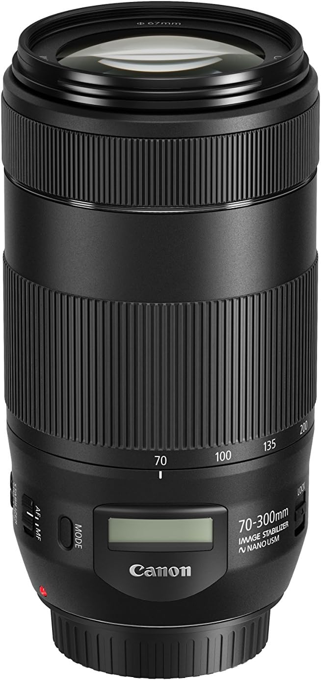Canon Cameras US EF 70-300 is II USM 70-300mm f/4-5.6 Fixed Zoom Camera Lens, Telephoto, Black (0571C005)