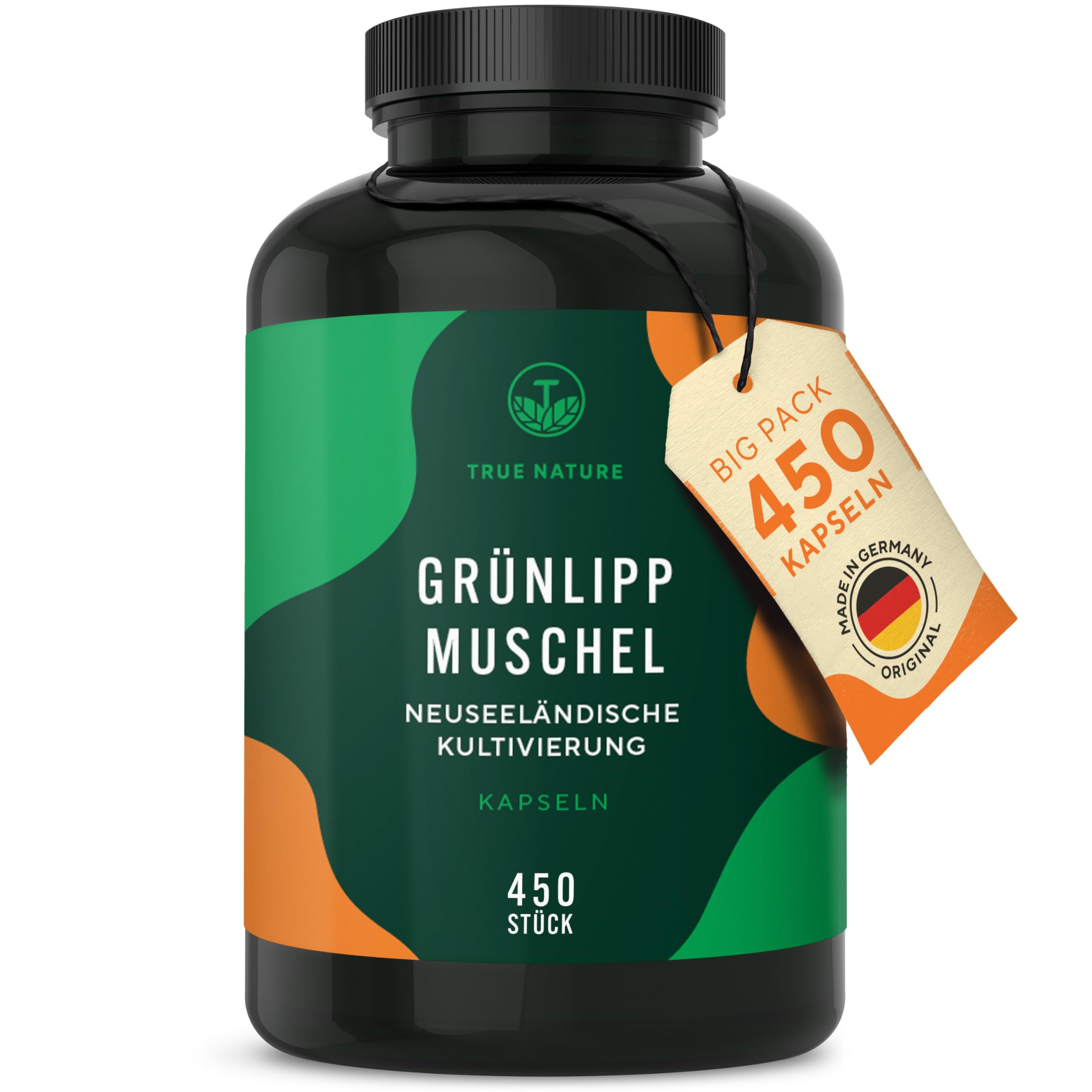 Grünlippmuschel-Kapseln – 450 Kapseln, 2000 mg pro Tagesdosis (2 x 2 Kapseln) – XXL PACKUNG
