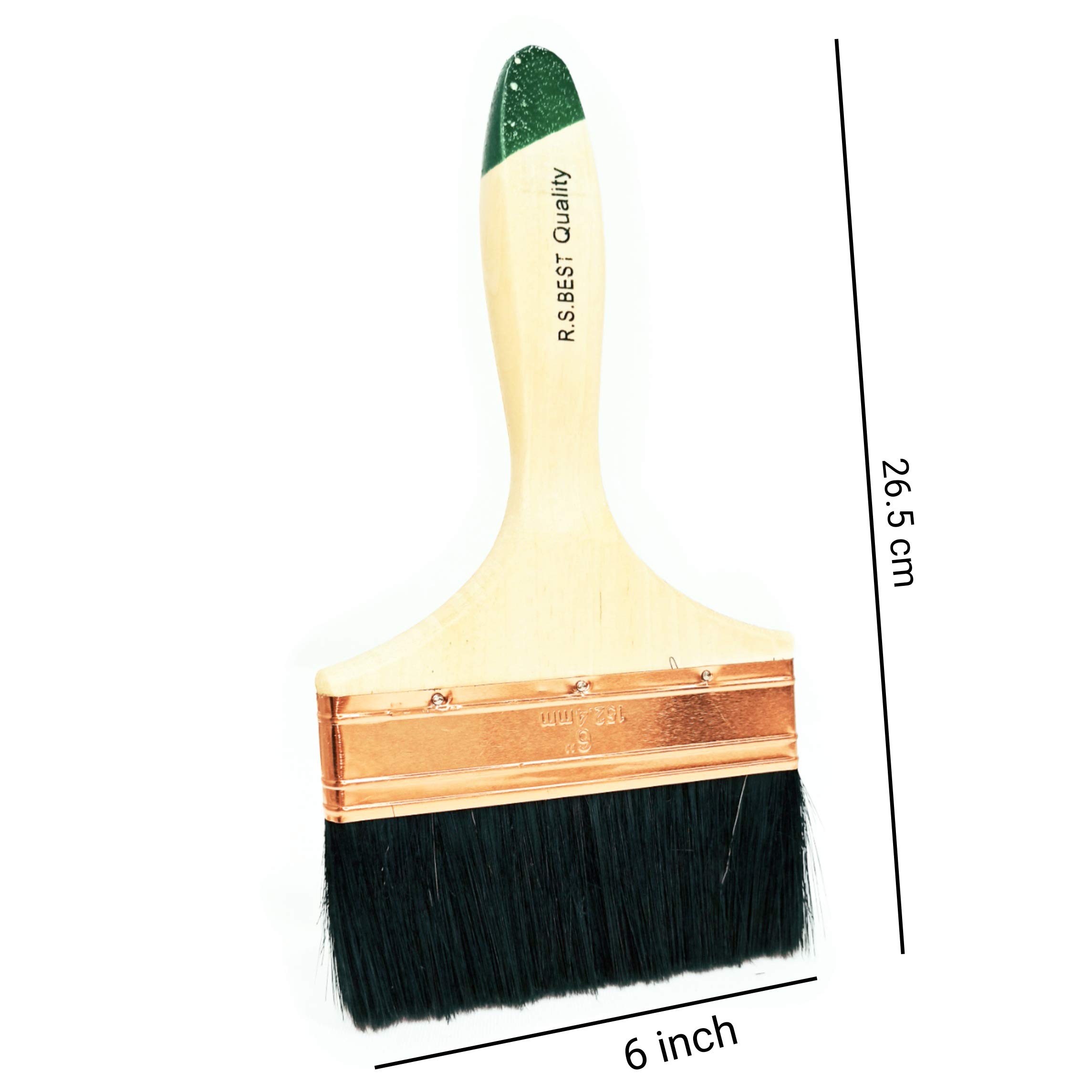 DARIT 3 PCS 6" Copper Bound Bristle Blend Art Wall Plasterers Water Splash Oil Paint Brush (3)